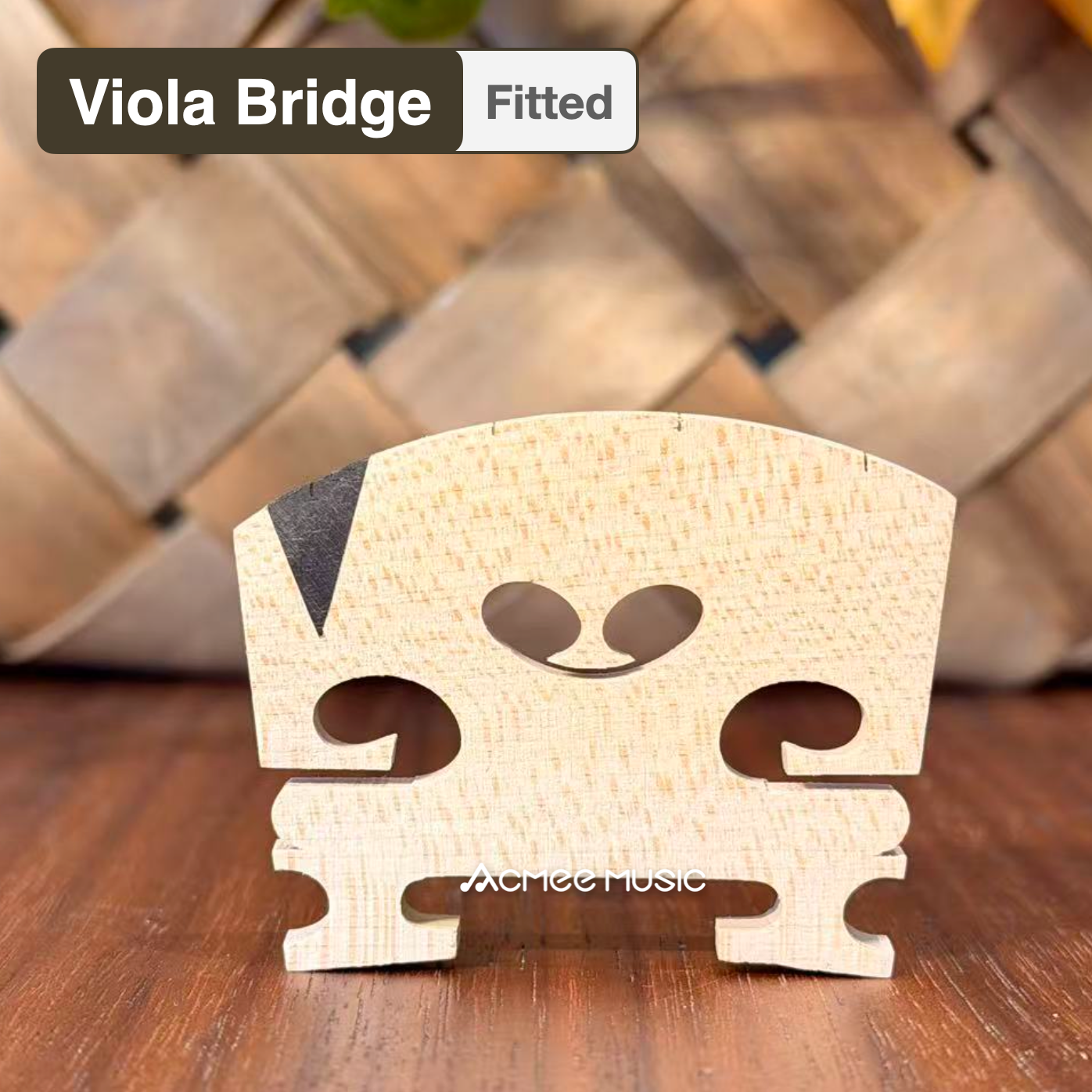 Teller Germany*** Fitted VIOLA Bridge Ebony V Insert - Size Options 46mm, 48mm