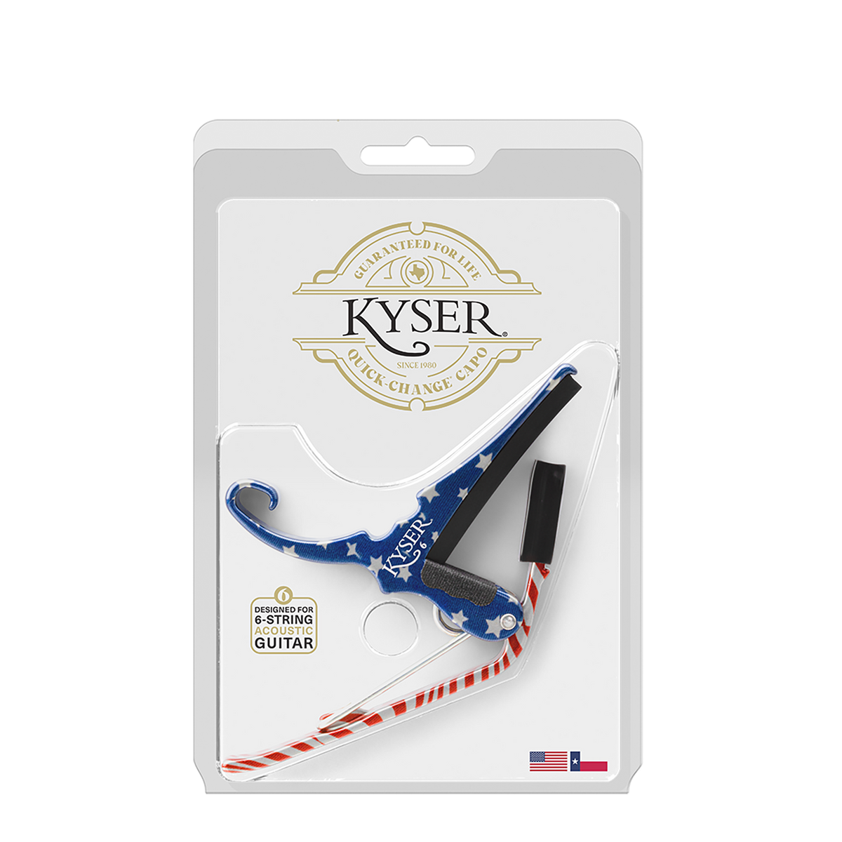 Kyser Quick Change Acoustic 6 String Guitar Capo - Stars and Stripes