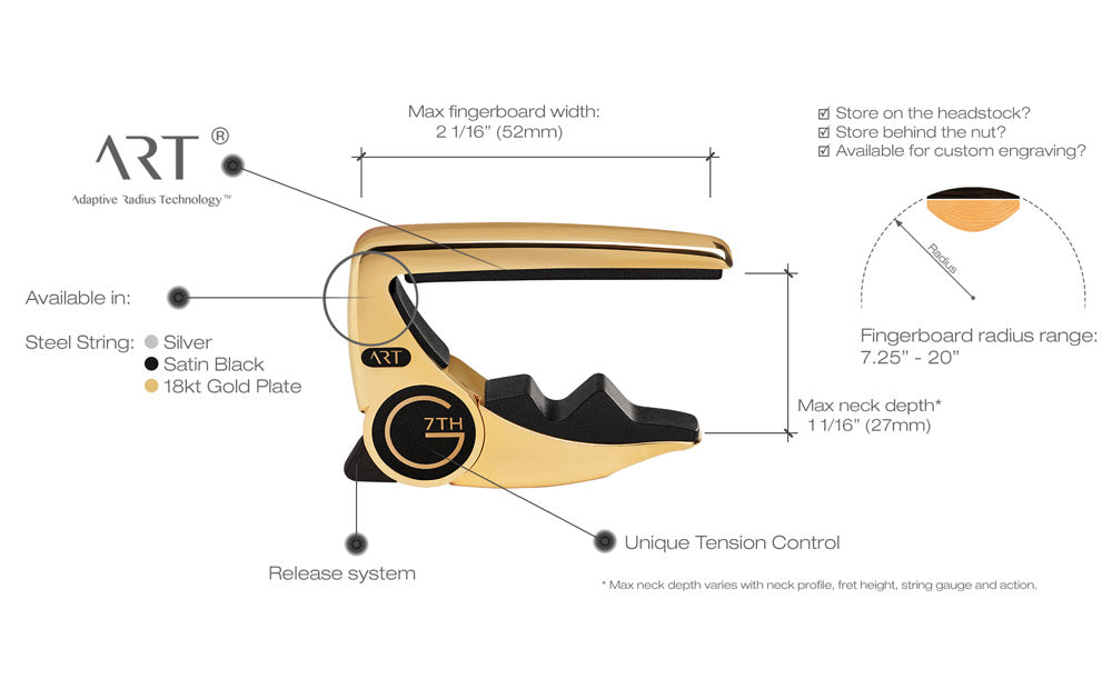 G7th Performance 3 ART 6-String Guitar Capo Celtic Special Edition - Gold