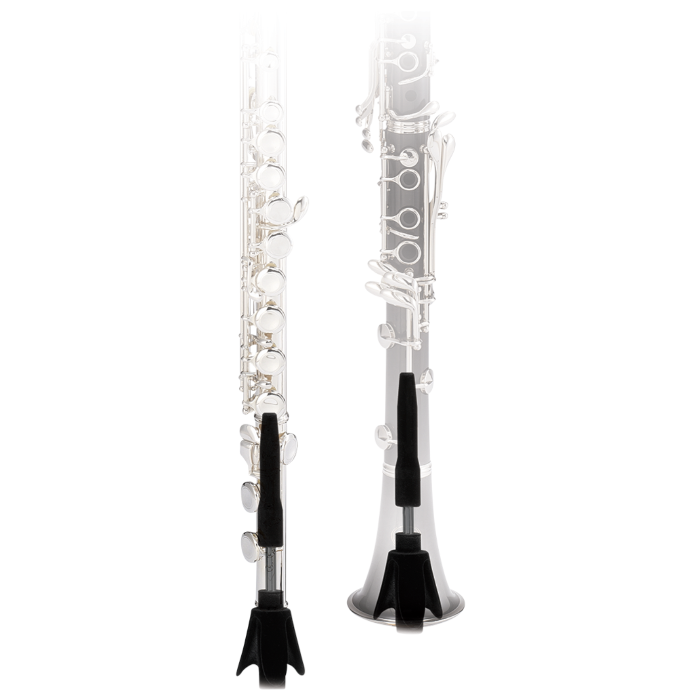 Hercules DS640BB Flute/Clarinet Durable Folding Stand with Velvet Peg and Carrying Bag