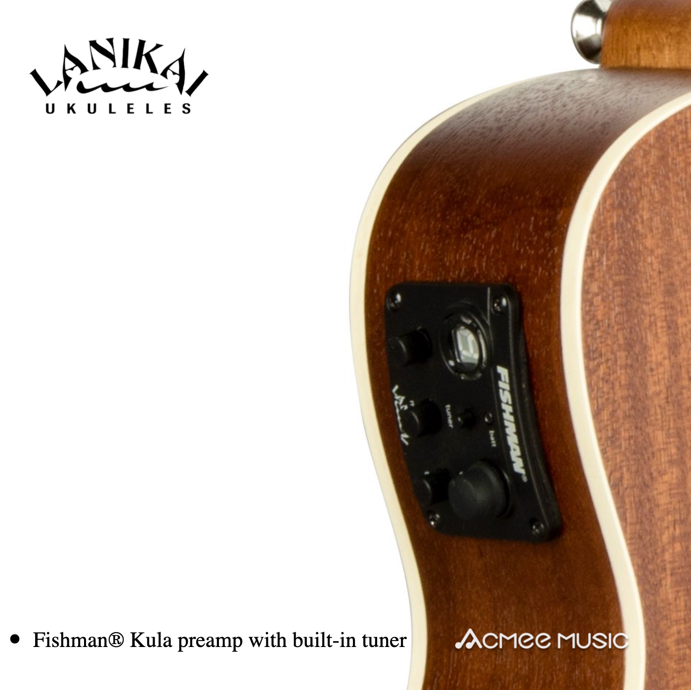 Lanikai MA-CEC Mahogany Concert 23" Acoustic-Electric Ukulele with Padded Gig Bag