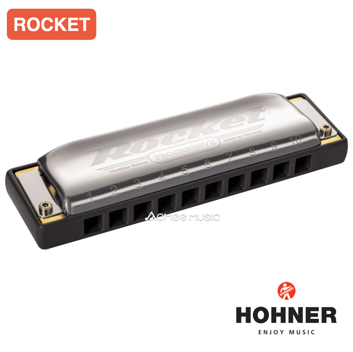 Hohner ROCKET ROCKT-D Diatonic Progressive Harmonica with Case -  Key of D