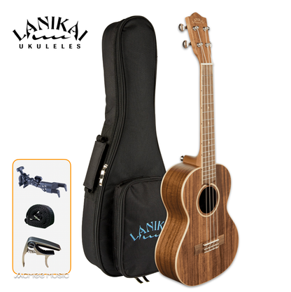 Lanikai ACST-T Solid Acacia Top Tenor 26" Ukulele with Padded Bag, Hanger, Capo