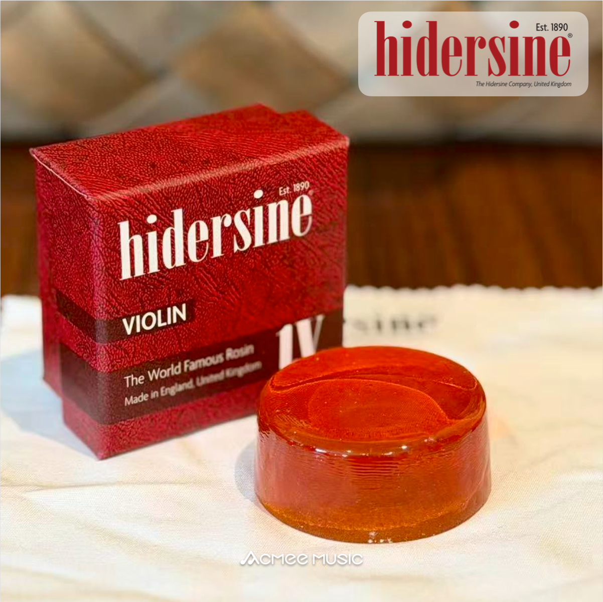 Hidersine Violin Rosin 1V Light - Large Cake with Cloth