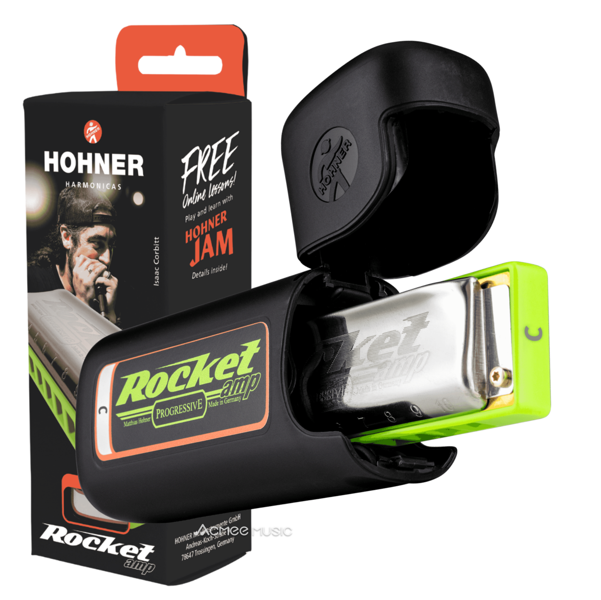Hohner Rocket Amp ROCKA-C Progressive Diatonic Harmonica with Case - Key of C