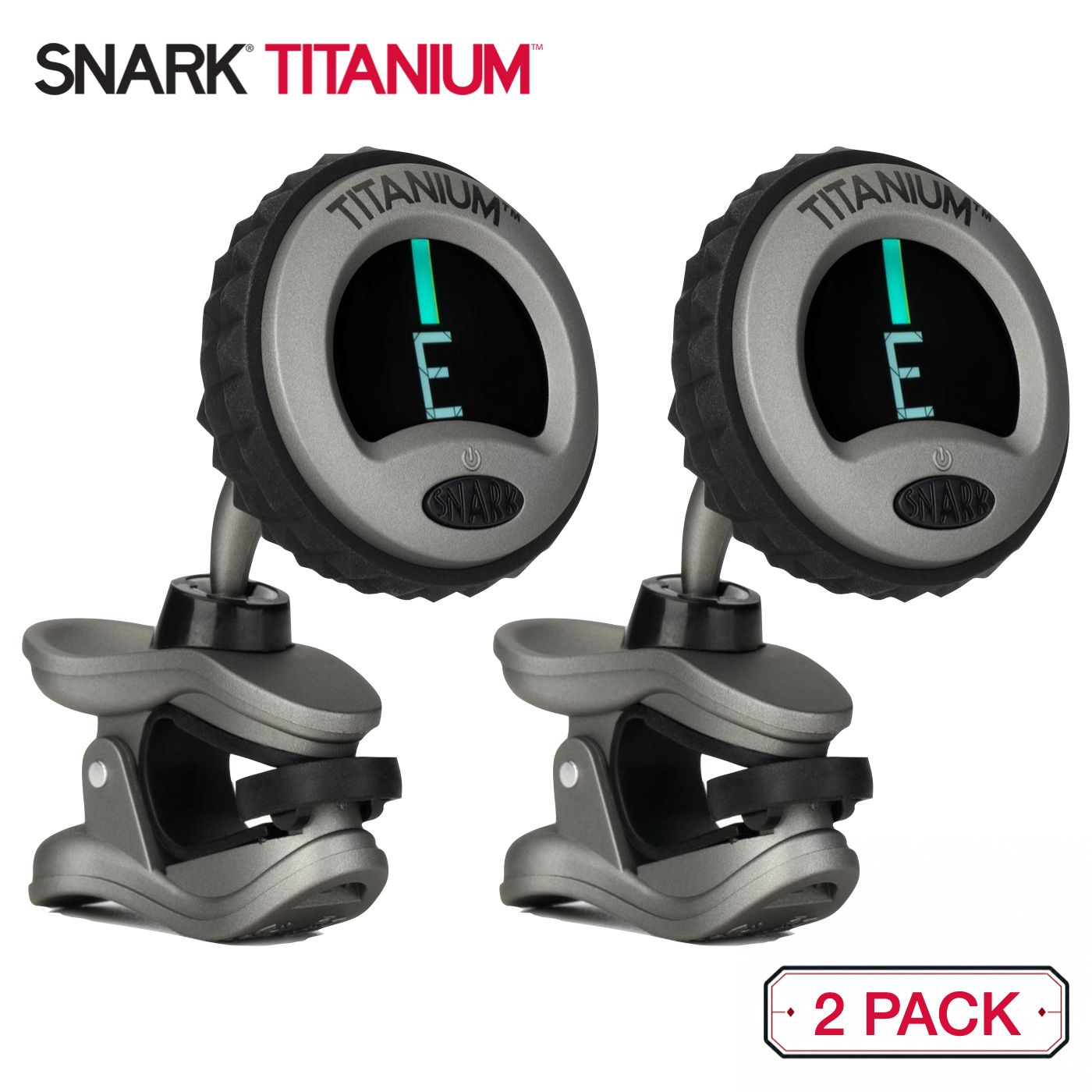 2-PACK Snark ST-8T Titanium Rechargeable Chromatic All-Instrument Clip On Tuner