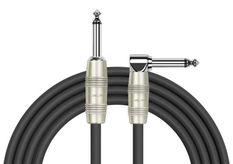 Kirlin IP-202PR 20FT Guitar Instrument Cable - 20AWG, 1/4" Straight to 1/4'' Right Angle
