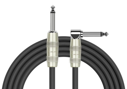 Kirlin IP-202PR 20FT Guitar Instrument Cable - 20AWG, 1/4" Straight to 1/4'' Right Angle