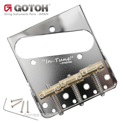 Gotoh BS-TC1S In-Tune Steel Tele Bridge Cut Down Sides Brass Saddles -NICKEL