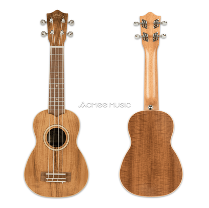 Lanikai ACST-S Solid Acacia Top Soprano Ukulele with 20mm Padded Gig Bag