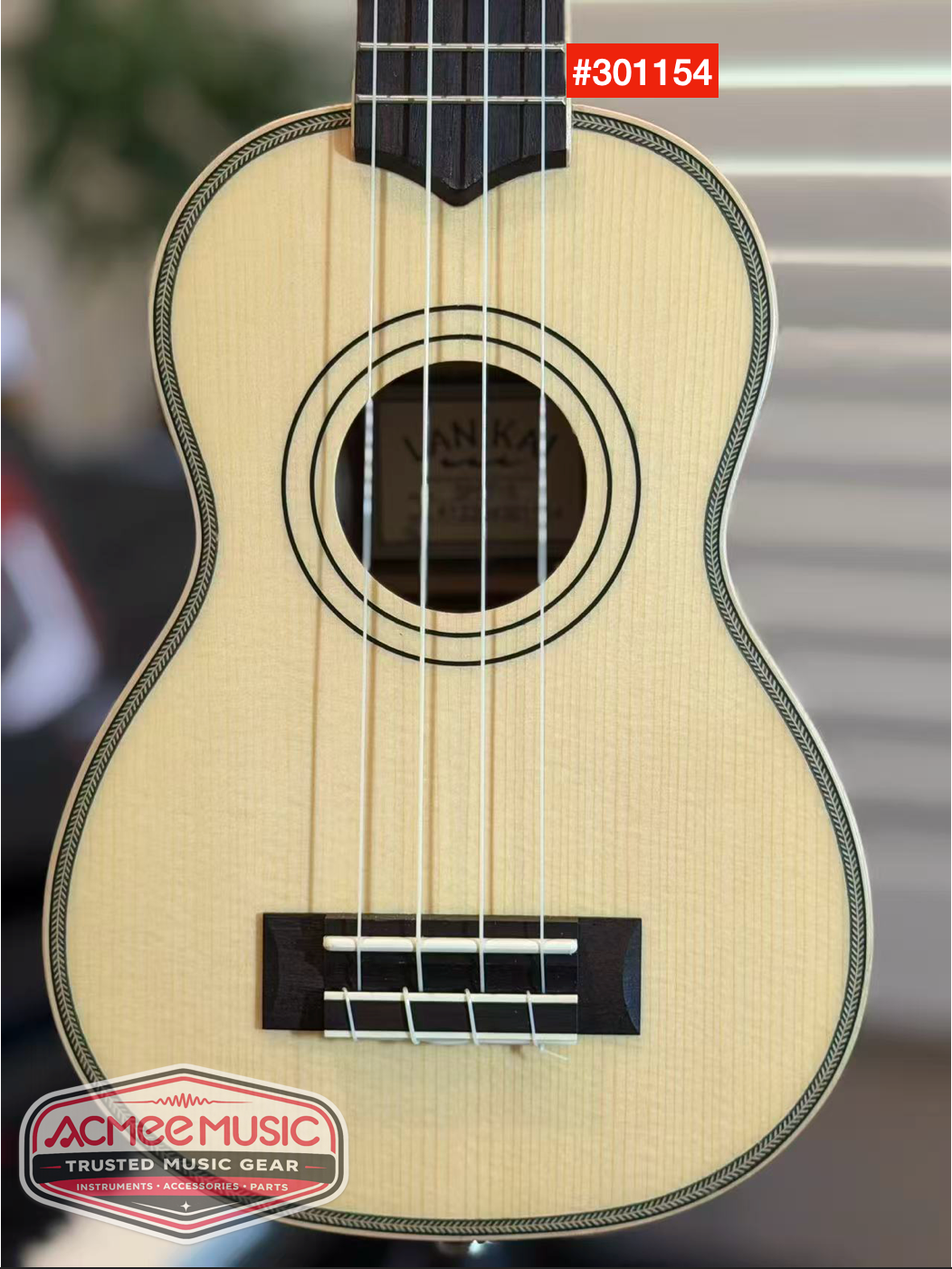 Lanikai SPST-S Solid Spruce Top Soprano Ukulele w/Gig Bag, Tuner, Strap & Capo