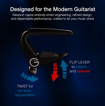 G7th Newport 6-String Guitar Capo Fine-Tune Quick Release - Satin Black