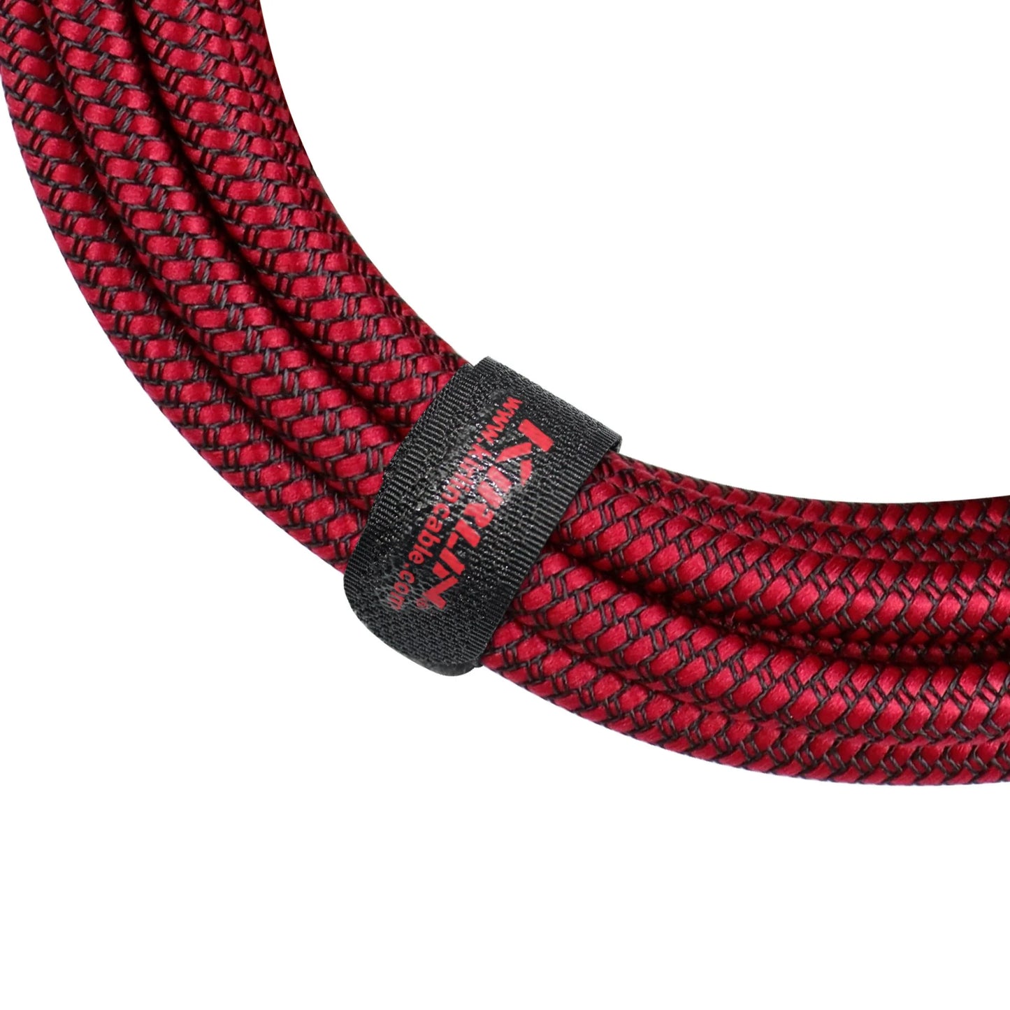 Kirlin 10FT Woven Red IWCC-201PN Guitar/Bass Instrument Cable - 1/4" Straight Mono