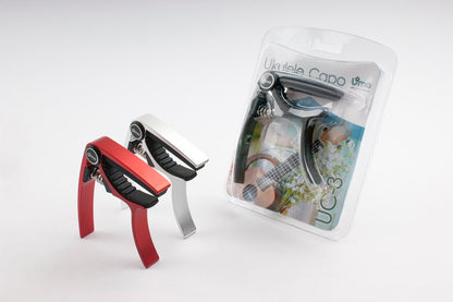Uma UC-3 Ukulele Capo - Silver/Black/Red - for Ukulele Only