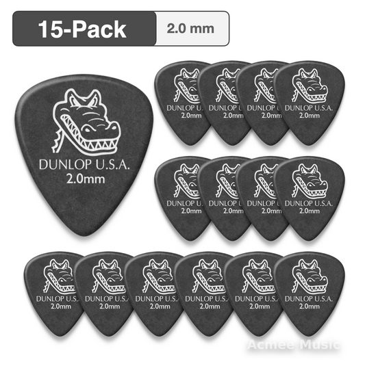 15-PACK Dunlop GATOR GRIP Guitar Picks【2.0mm】417-200