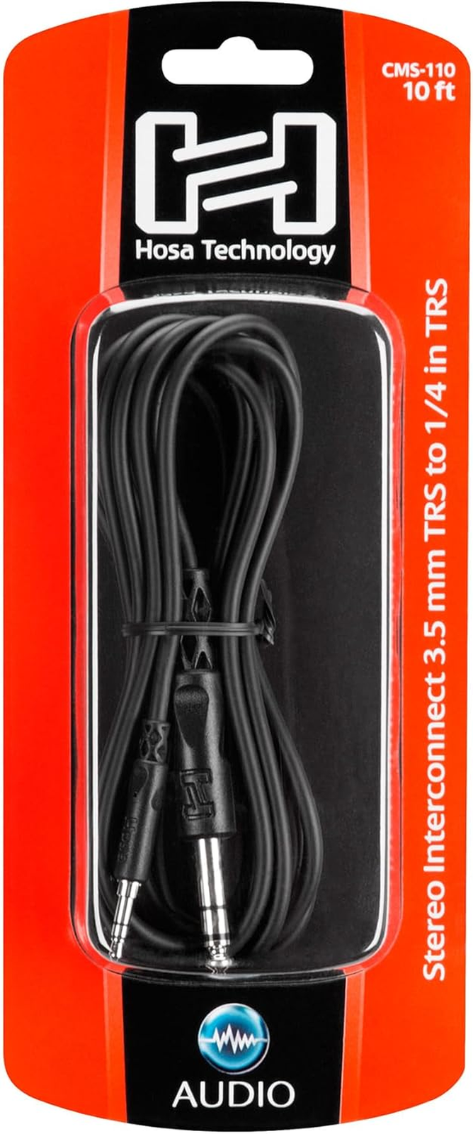 Hosa CMS-110 Stereo Interconnect, 3.5 mm TRS to 1/4 Inch TRS, 10 Feet