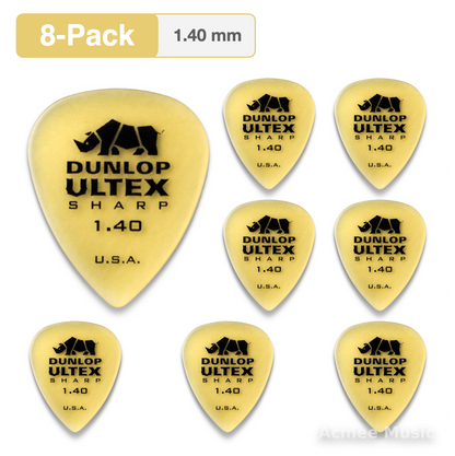 8-PACK Dunlop ULTEX SHARP Guitar Picks【1.40mm】433-140
