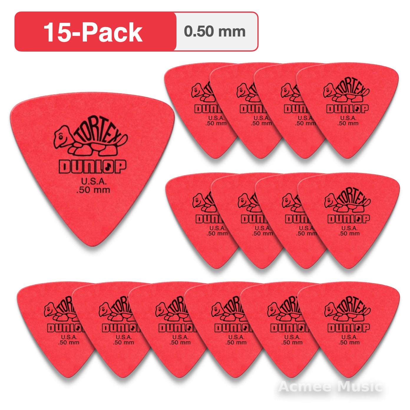 15-PACK Dunlop Tortex Triangle Guitar Picks【0.50mm】431-050
