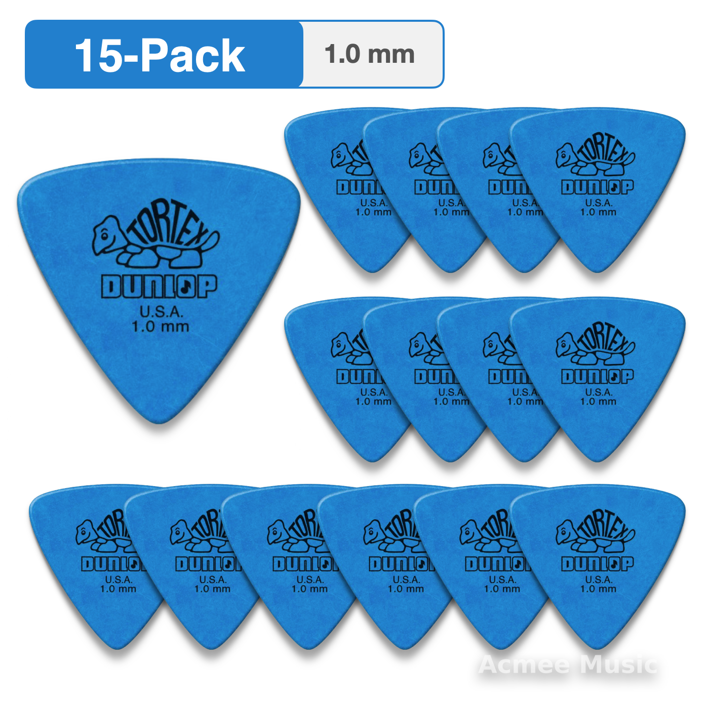 15-PACK Dunlop Tortex Triangle Guitar Picks【1.0mm】431-100