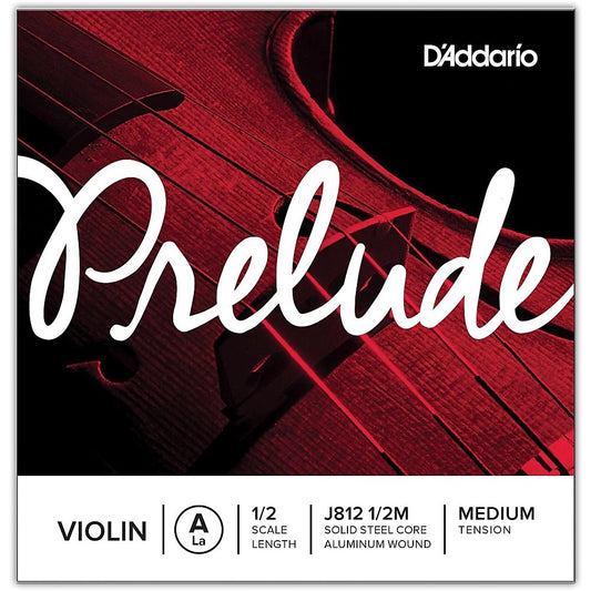 D'Addario Prelude Violin String J812 1/2M - 1/2 Size - A String