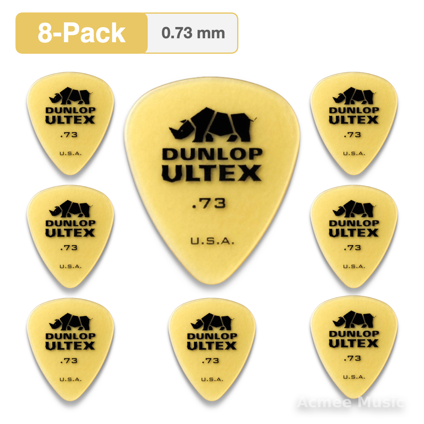 8-PACK Dunlop ULTEX STANDARD Guitar Picks【0.73mm】421-073