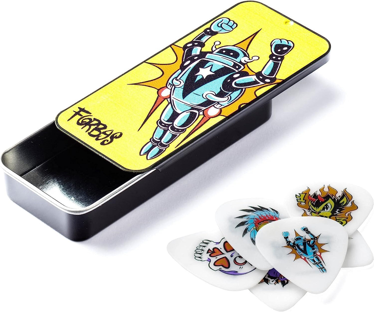 Dunlop BL100T.73 Alan Forbes Blackline Guitar Pick Tin, 0.73mm, 6 Picks/Tin