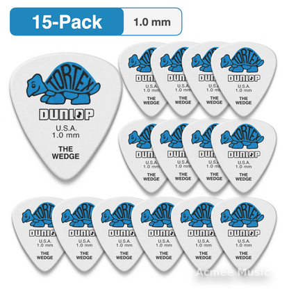 15-PACK Dunlop Tortex Wedge Guitar Picks Standard【1.0mm】424-100
