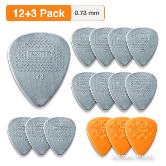 12-PACK Dunlop MAX-GRIP NYLON STANDARD Guitar Picks【0.73mm】449-073, Free Picks