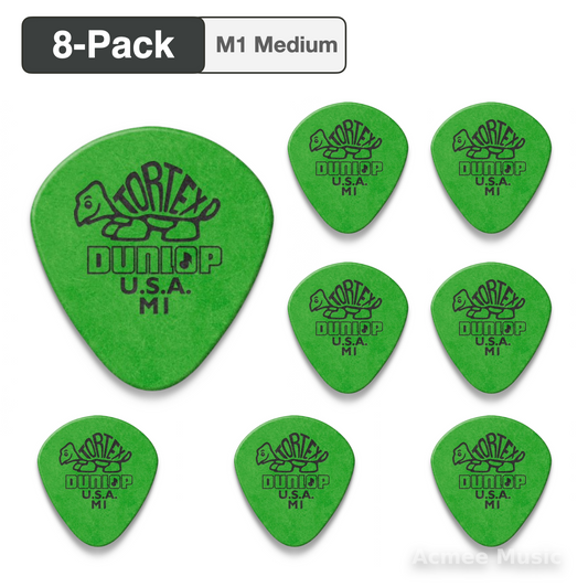 8-PACK Dunlop Tortex Jazz I Round Tip M1 Guitar Picks【Medium】472-M1