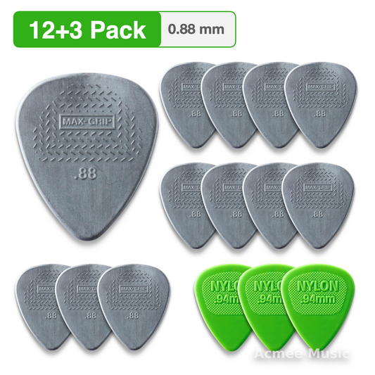 12-PACK Dunlop MAX-GRIP NYLON STANDARD Guitar Picks【0.88mm】449-088, Free Picks