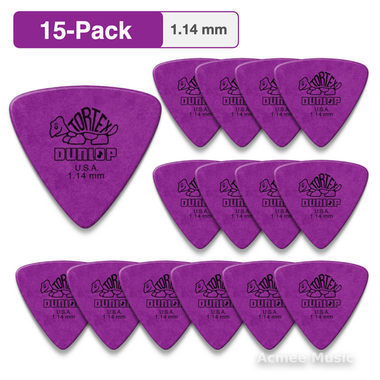 15-PACK Dunlop Tortex Triangle Guitar Picks【1.14mm】431-114