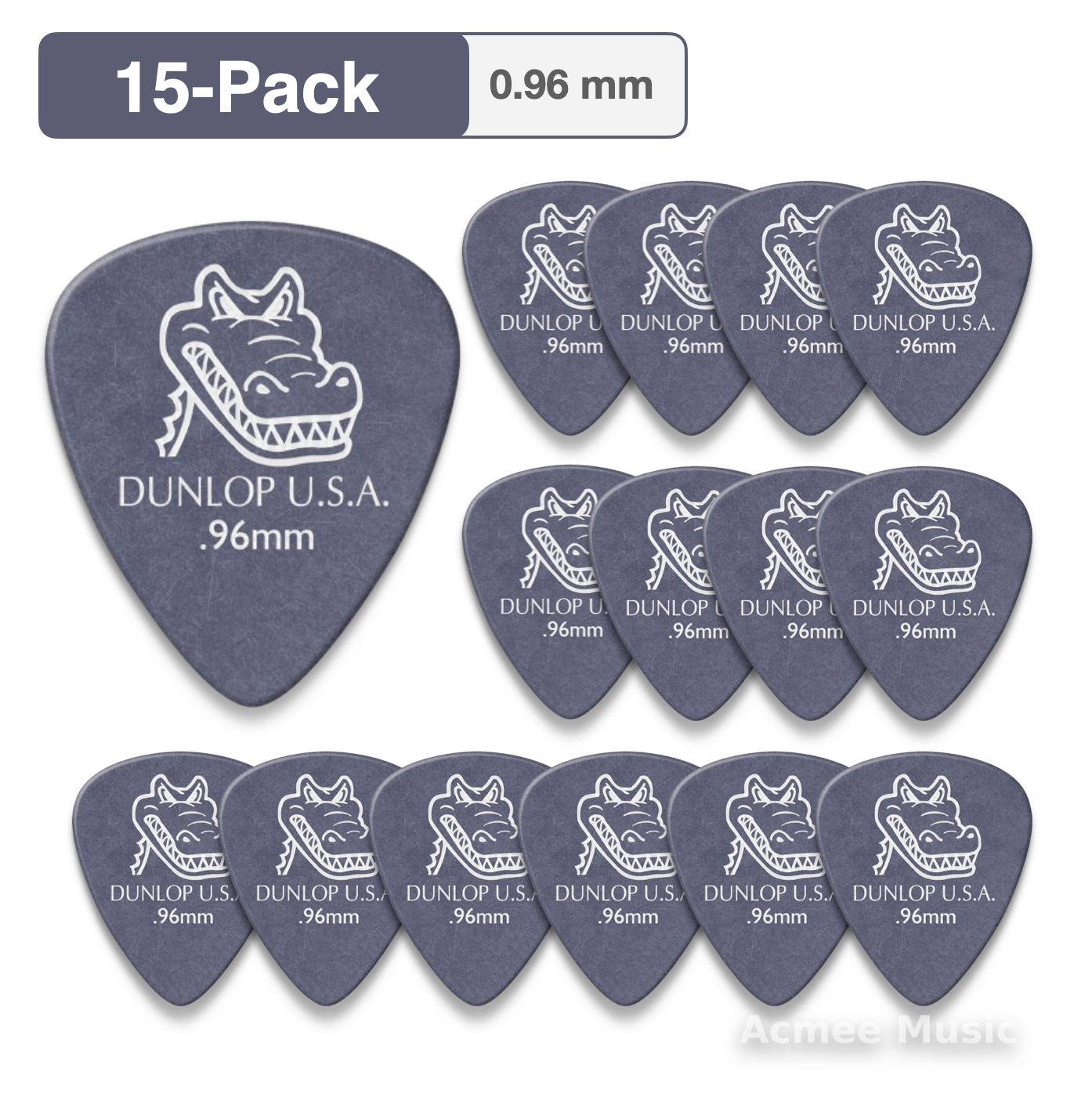 15-PACK Dunlop GATOR GRIP Guitar Picks【0.96mm】417-096