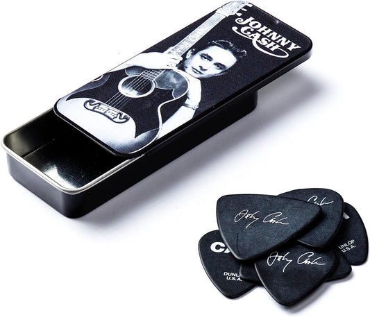 Dunlop JCPT01M Johnny Cash Memphis Guitar Pick Tin, Medium, 6 Picks/Tin