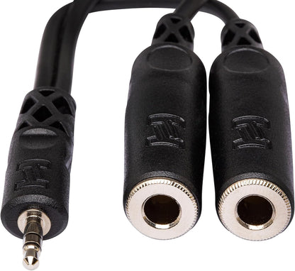 Hosa YMP-233 Y Cable - 3.5 mm TRS to Dual 1/4 Inch TRSF
