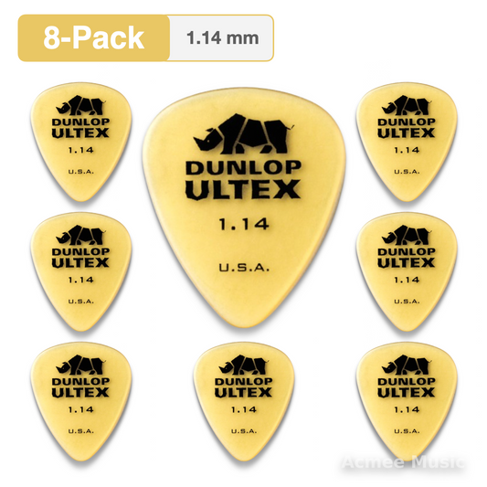 8-PACK Dunlop ULTEX STANDARD Guitar Picks【1.14mm】421-114