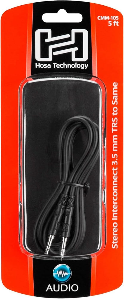 Hosa Stereo Interconnect 3.5mm TRS to 3.5mm TRS - 5 Feet (CMM-105)