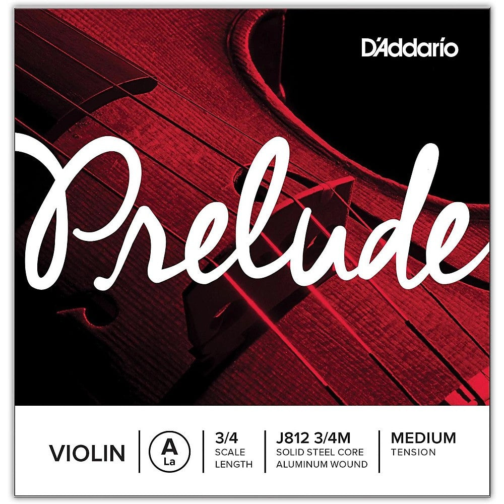 D'Addario Prelude Violin String J812 3/4M - 3/4 Size - A String