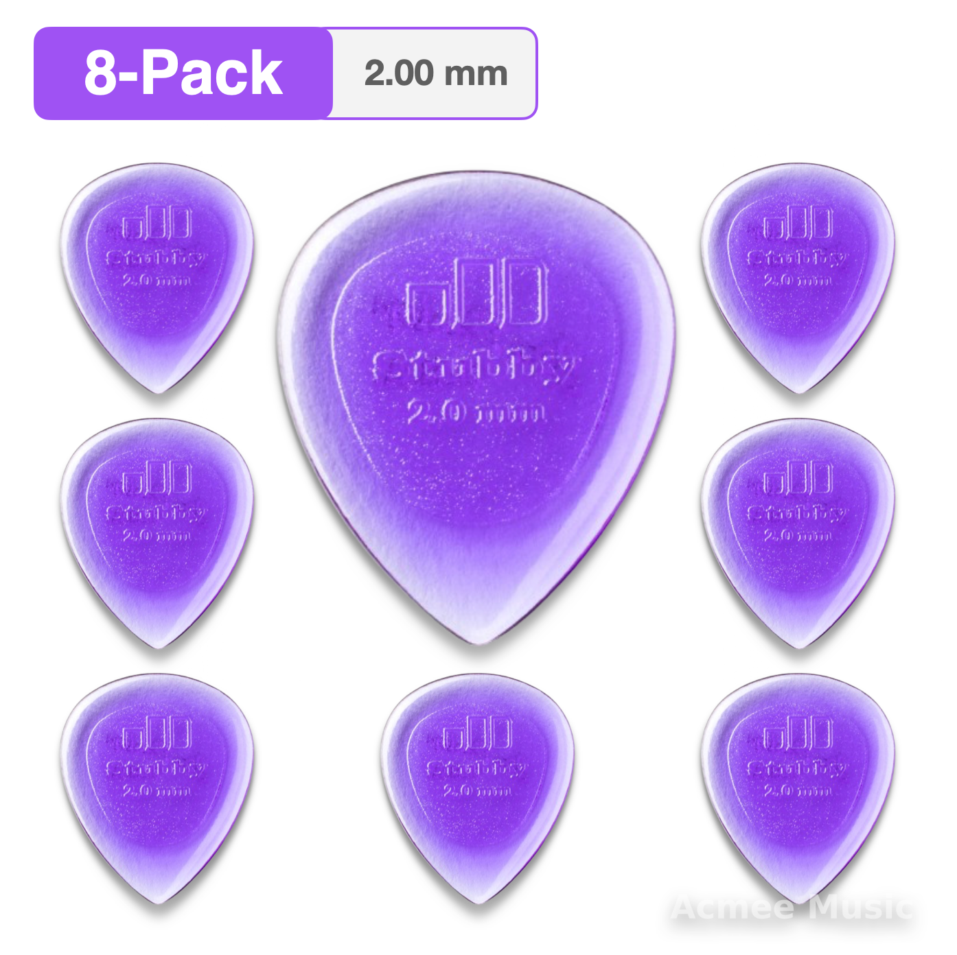 8-PACK Dunlop STUBBY JAZZ Guitar Picks【2.00mm】474-200