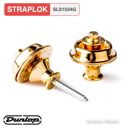 Dunlop STRAPLOK Guitar Strap Retainer - DUAL DESIGN SLS1034G - GOLD
