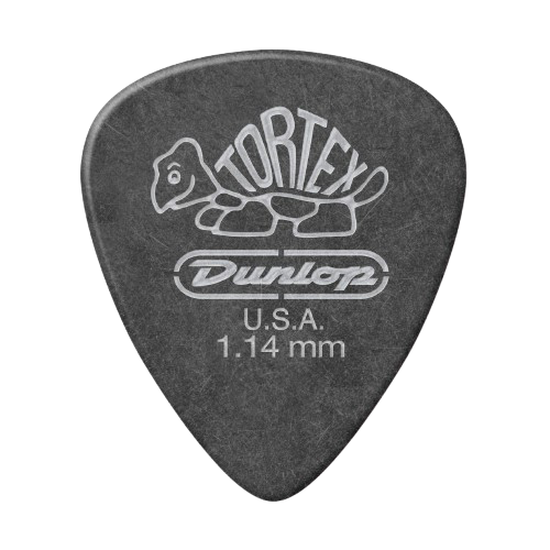 15-PACK Dunlop Tortex Guitar Picks Pitch Black Standard【1.14mm】488-114