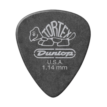 15-PACK Dunlop Tortex Guitar Picks Pitch Black Standard【1.14mm】488-114