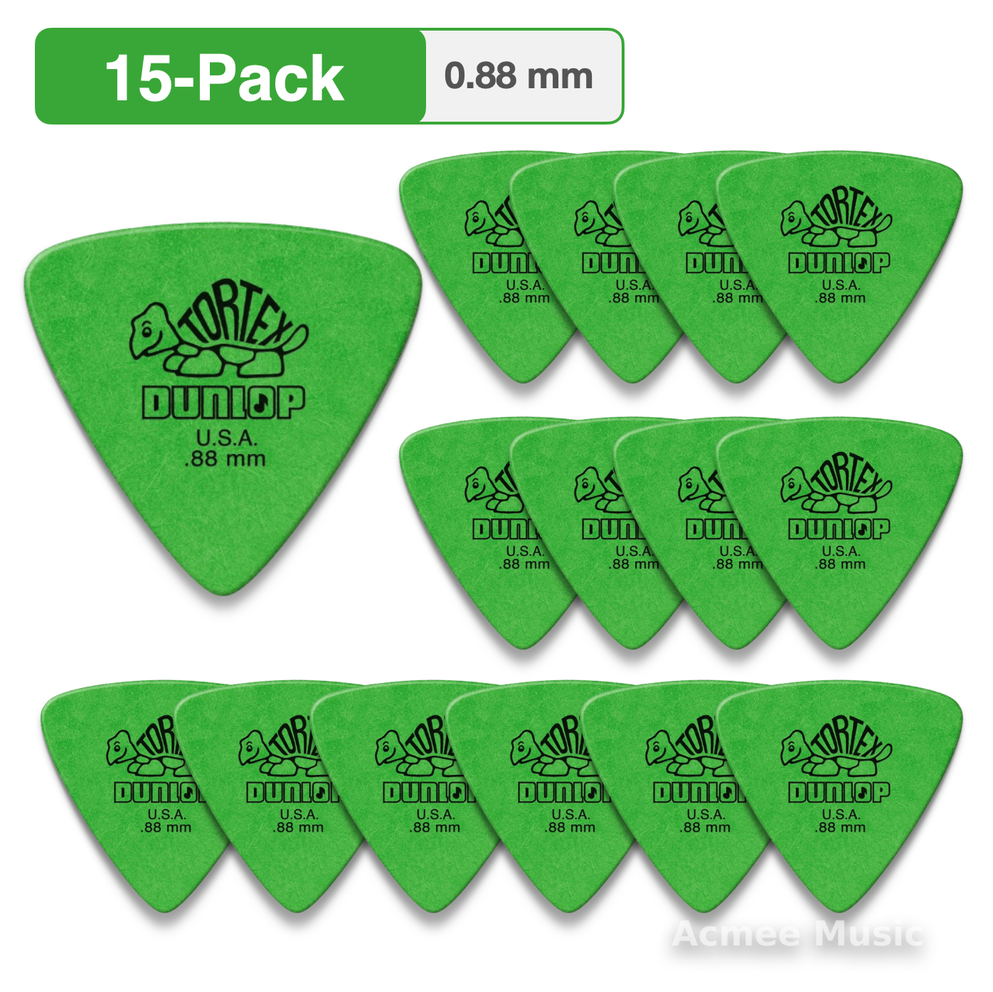 15-PACK Dunlop Tortex Triangle Guitar Picks【0.88mm】431-088