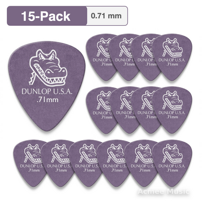 15-PACK Dunlop GATOR GRIP Guitar Picks【0.71mm】417-071
