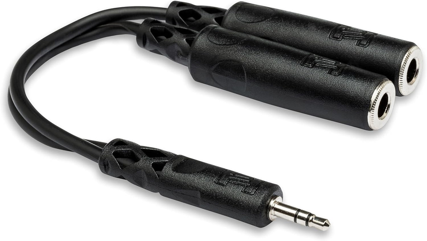Hosa YMP-233 Y Cable - 3.5 mm TRS to Dual 1/4 Inch TRSF
