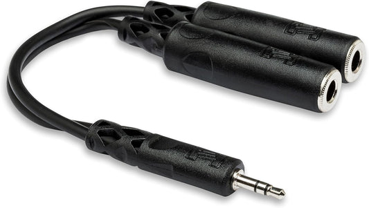 Hosa YMP-233 Y Cable - 3.5 mm TRS to Dual 1/4 Inch TRSF