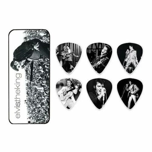 Dunlop EPPT01 Elvis The King Guitar Pick Tin, Assorted, Medium, 6 Picks/Tin