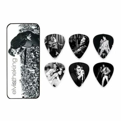 Dunlop EPPT01 Elvis The King Guitar Pick Tin, Assorted, Medium, 6 Picks/Tin