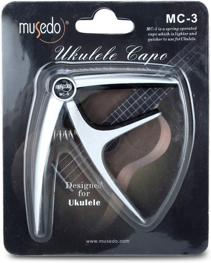 Musedo MC-3 Chrome Ukulele Spring Capo - For Ukulele Only