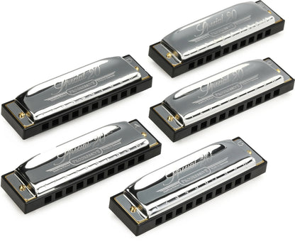 Hohner Special 20 Diatonic Harmonica 5-PACK Bundle (G,A,C,D,E) w/Case