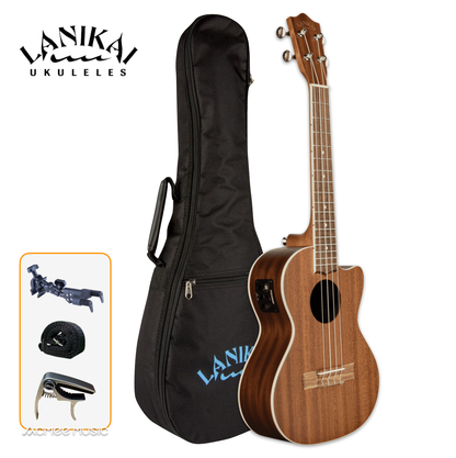 Lanikai MA-CET Mahogany Tenor Acoustic-Electric Ukulele with Padded Gig Bag